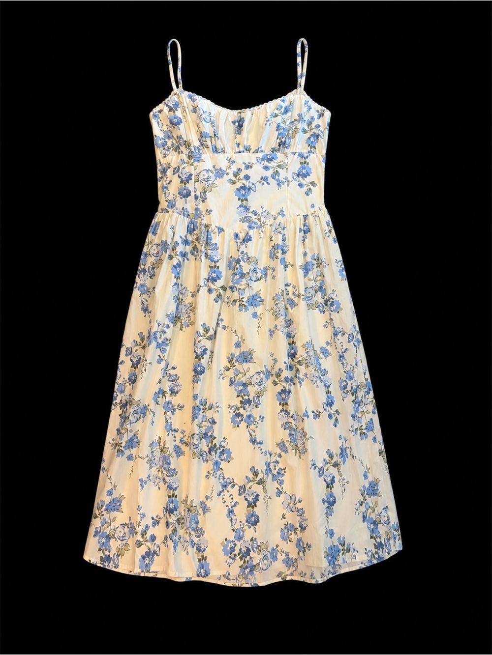 NWT A New Day Coquette Light Cottage Cream Floral Midi Dress Size XL Romantic